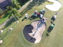 Porous Pave XLB Sand Guard being installed in a sand bunker